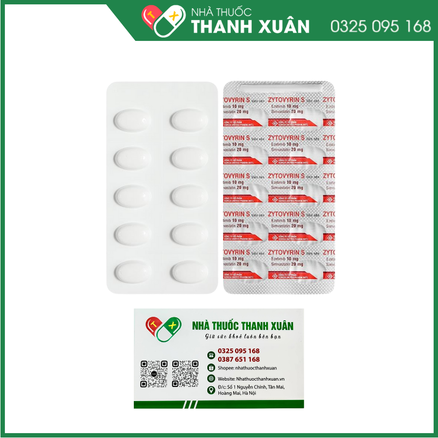 Zytovyrin S điều trị tăng cholesterol máu nguyên phát và rối loạn lipid (3 vỉ x 10 viên)